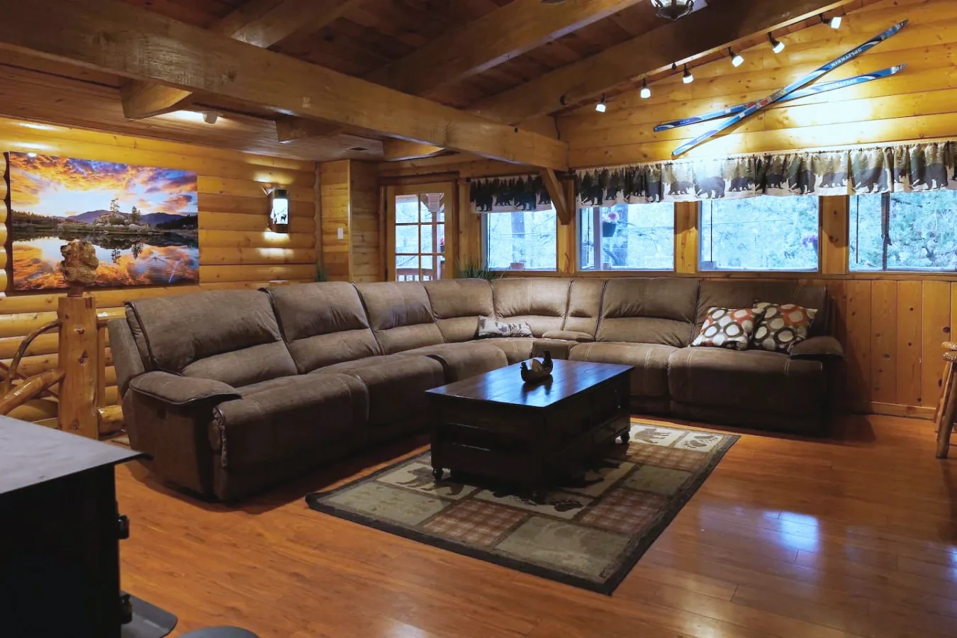 Family room with a large sectional sofa